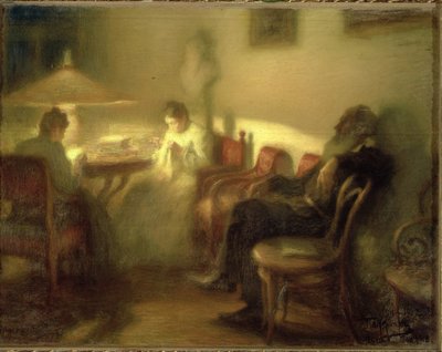 The Writer Lev Nikolaevich Tolstoy with his Family at Yasnaya Polyana by Leonid Osipovic Pasternak